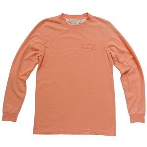 MARTINE ROSE ORANGE COTTON LONG SLEEVE LOGO TEE XS